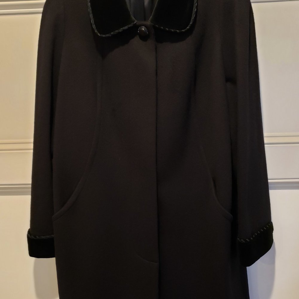 Alorna by Forstmann Vintage Black Wool Coat Size L
